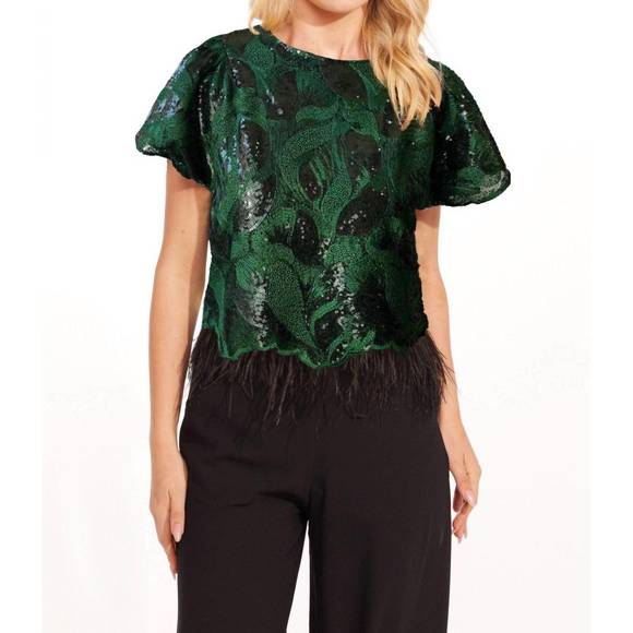 NEW EVA FRANCO arlen absinthe top in christmas green - Picture 1 of 2